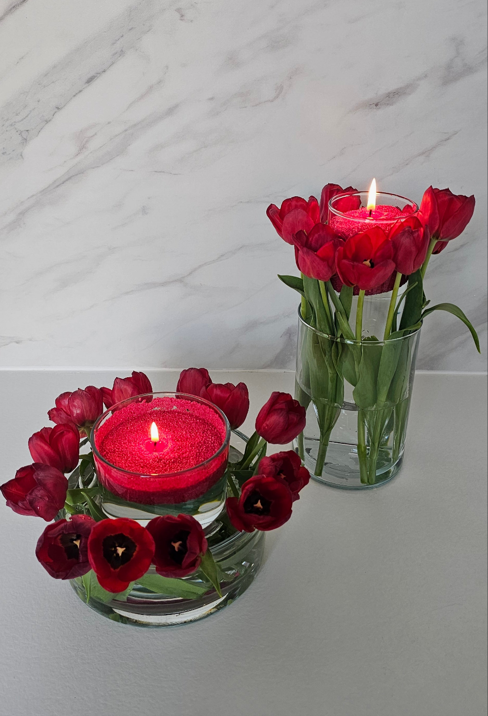 Rood kaarsenzand + wiekendoosje met 10 wieken