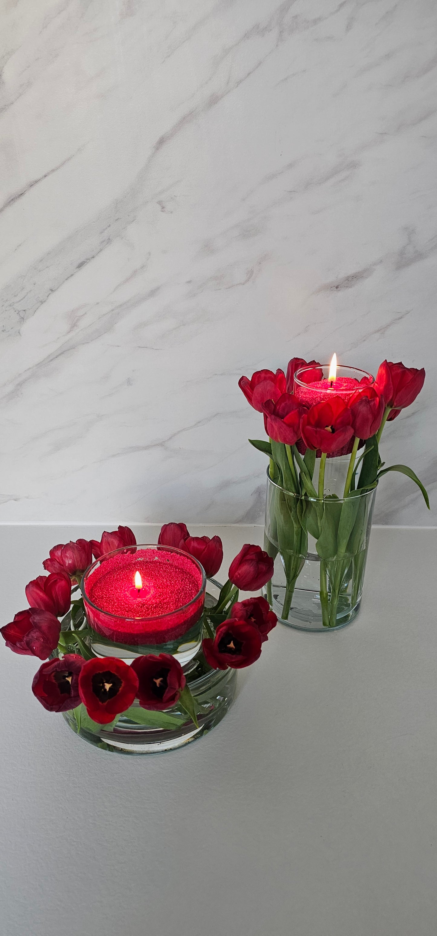Rood kaarsenzand + wiekendoosje met 10 wieken
