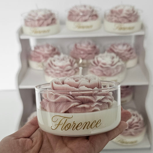 Pioen in glazen schaaltje -zonder naam-