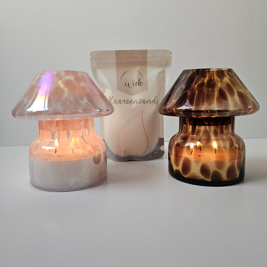 Wieklicht + kaarsenzand + wieken