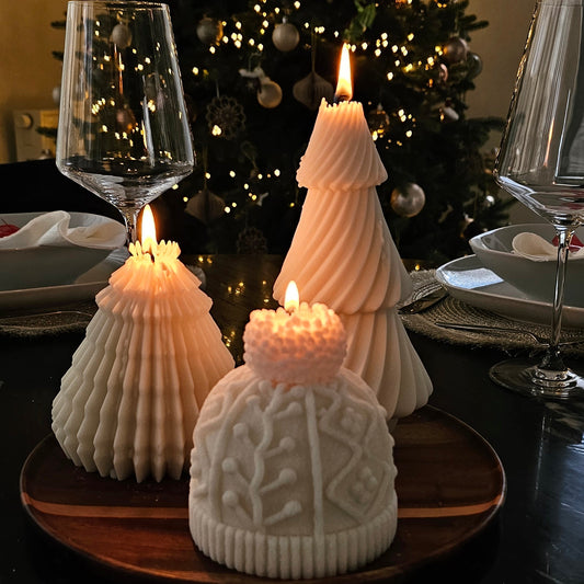 Set of Christmas trees &amp; winter hats