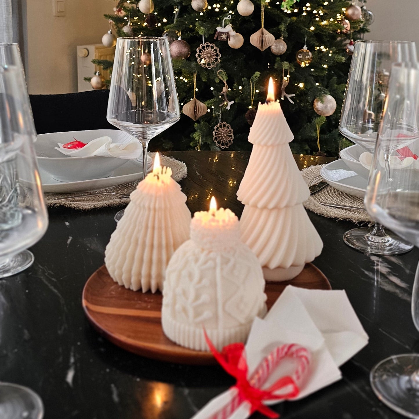 Set of Christmas trees &amp; winter hats